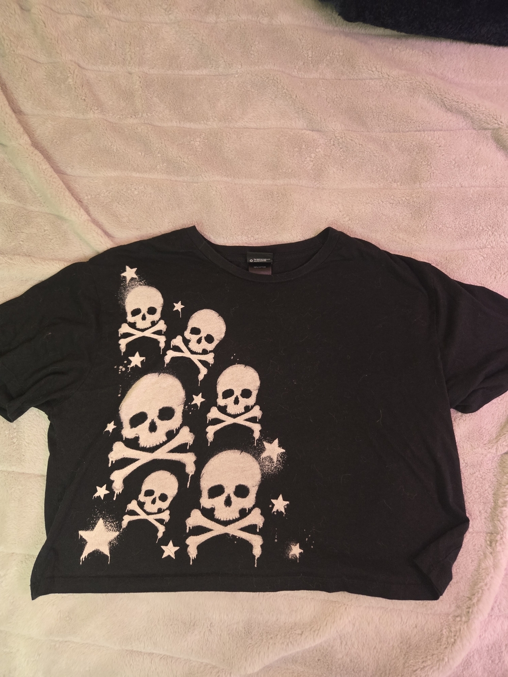Black Skull Crop Top